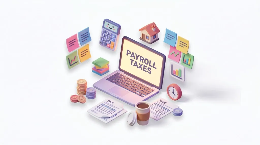 BC calendar page with stat holiday dates highlighted alongside a nanny pay stub and Canadian maple leaf, representing BC nanny statutory holiday pay rules for household employers