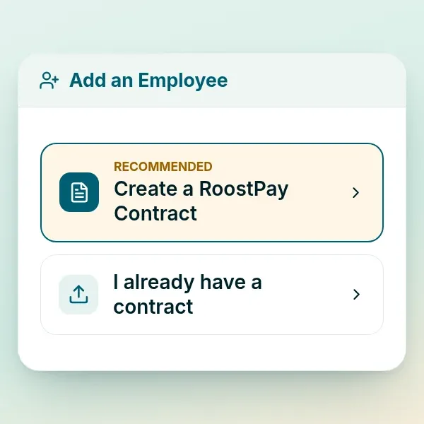 Create a RoostPay contract option in the add caregiver screen