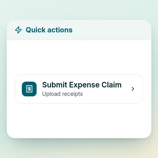 Submit expense claim and upload receipts action in the caregiver app