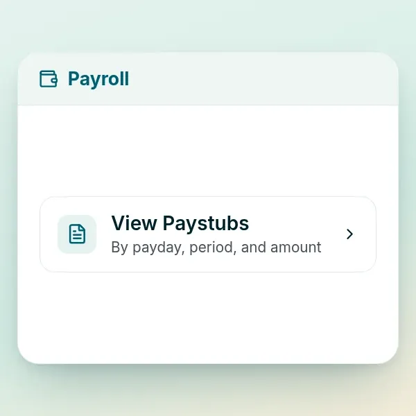 View paystubs option in RoostPay to open stubs by payday or period
